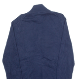 TOMMY HILFIGER Mens Jumper Blue High Neck Tight Knit L