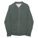 TOMMY HILFIGER Mens Jumper Green Chunky Knit S