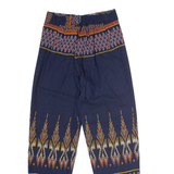 Geometric Patterned Womens Trousers Blue Regular Straight W26 L27