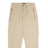 MARC O'POLO Cuffed Mens Trousers Beige Regular Tapered W28 L28