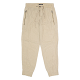 MARC O'POLO Cuffed Mens Trousers Beige Regular Tapered W28 L28