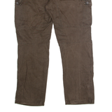QUECHUA Cargo Mens Canvas Trousers Brown Regular Straight W46 L34