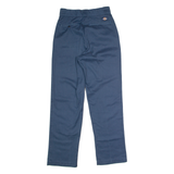 DICKIES X Rework Fizzen Workwear Womens Twill Trousers Blue Straight W26 L30