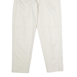 Pleated Womens Trousers Cream Regular Straight W30 L30