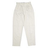 Pleated Womens Trousers Cream Regular Straight W30 L30