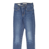 LEVI'S 721 High Rise BIG E Womens Jeans Blue Slim Skinny Stone Wash W24 L29
