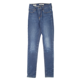 LEVI'S 721 High Rise BIG E Womens Jeans Blue Slim Skinny Stone Wash W24 L29