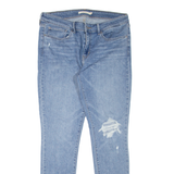 LEVI'S 711 Distressed Womens Jeans Blue Slim Skinny W31 L30
