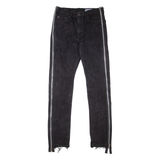 VALELIVES Zippers Mens Jeans Black Slim Straight W32 L34