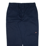 DICKIES Double-knee Workwear Mens Trousers Blue Loose Straight W42 L32
