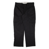DICKIES Cargo Workwear Mens Trousers Black Regular Straight W36 L30