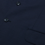 BOGGI Mens Blazer Jacket Blue Knit Wool Pinstripe M