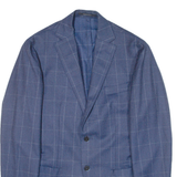 BOGGI Mens Blazer Jacket Blue Knit Wool Check XS