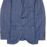 BOGGI Mens Blazer Jacket Blue Knit Wool Check XS