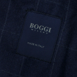 BOGGI Mens Blazer Jacket Blue Knit Wool Check XS