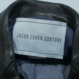 JACOB COHEN COUTURE Womens Blazer Jacket Black Leather M