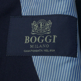 BOGGI Mens Blazer Jacket Blue Knit Wool S