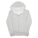 ADIDAS Womens Grey Hoodie Full Zip UK 8