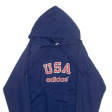 ADIDAS Womens Blue Hoodie 90s USA L