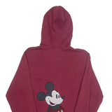 DISNEY Mickey Womens Maroon Hoodie Full Zip USA L