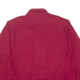 WRANGLER Mens Plain Shirt Maroon Long Sleeve 2XL