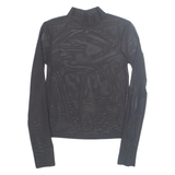 BERSHKA Sheer Womens Top Black Long Sleeve XS