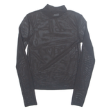 BERSHKA Sheer Womens Top Black Long Sleeve XS