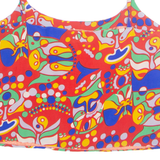 Womens Camisole Top Red Sleeveless Crazy Pattern M