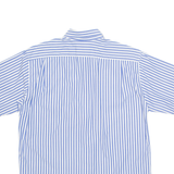 OLIVER GRANT Womens Printed Shirt Blue Collared Pinstripe M