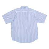 OLIVER GRANT Womens Printed Shirt Blue Collared Pinstripe M