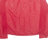 Sheer Beaded Womens Top Red Long Sleeve M