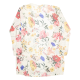 Sheer Womens Kimono Top Cream Long Sleeve Floral S