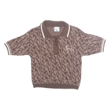 KARL KANI Cropped Womens Printed Shirt Brown Collared S