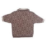 KARL KANI Cropped Womens Printed Shirt Brown Collared S