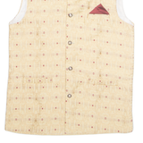 AMZIRA Womens Printed Shirt Gold High Neck Sleeveless Spotted L