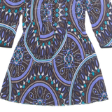 PROMOD Sheer Womens Printed Top Blue 3/4 Sleeve Floral S