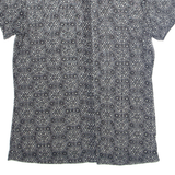 MEXX Sheer Womens Printed Shirt Black Collared Spotted M