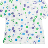 KLEINBERGER Womens Printed Shirt White Collared Floral M