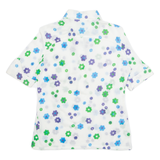 KLEINBERGER Womens Printed Shirt White Collared Floral M