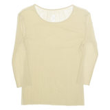 Sheer Womens Top Beige Long Sleeve M