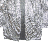 Zebra Womens Kimono Blouse Silver Long Sleeve Animal Print M