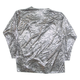 Zebra Womens Kimono Blouse Silver Long Sleeve Animal Print M