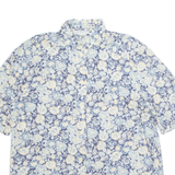 LES ESSENTIELS Womens Printed Shirt Blue Collared Floral L
