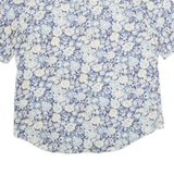 LES ESSENTIELS Womens Printed Shirt Blue Collared Floral L