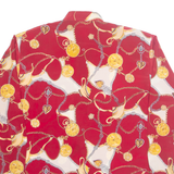 BOY & GIRL Clock Womens Printed Shirt Red Collared 90s Crazy Pattern L