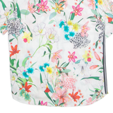 ETERNA Womens Printed Shirt White Collared Floral S