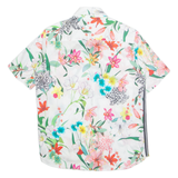 ETERNA Womens Printed Shirt White Collared Floral S