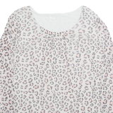 TCHIBO Cheetah Womens Printed Top Grey 3/4 Sleeve Animal Print M