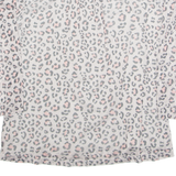 TCHIBO Cheetah Womens Printed Top Grey 3/4 Sleeve Animal Print M