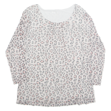 TCHIBO Cheetah Womens Printed Top Grey 3/4 Sleeve Animal Print M